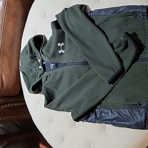 Under Armour Boys Green/Black Zip-Up Jacket Hoodie Size YL
